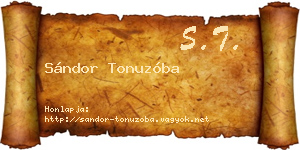 Sándor Tonuzóba névjegykártya